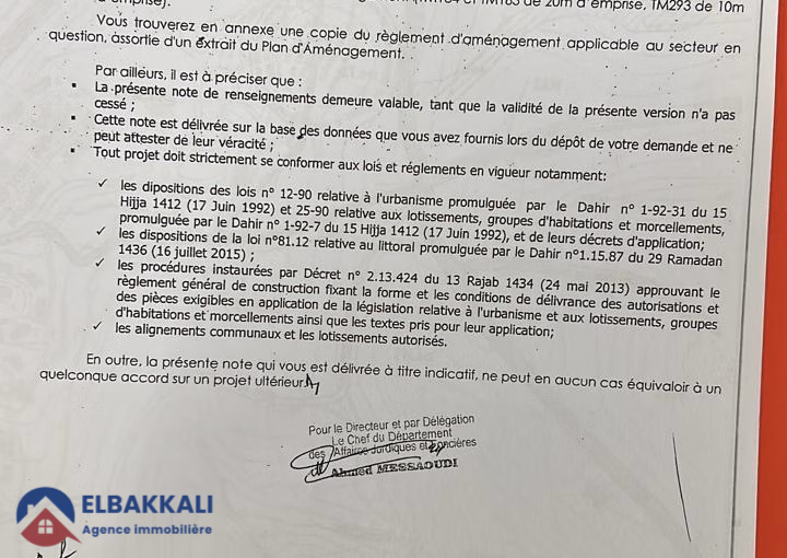 Titled land for sale for villa construction