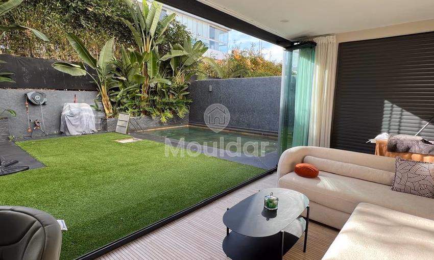 شقة عصرية في دار بوعزة: 113م² مع مسبح وحديقة شقة عصرية في دار بوعزة: 113م² مع مسبح وحديقة