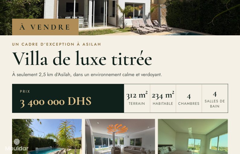 Villa à vendre à Asilah