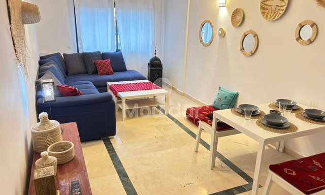 Marrakeş'te balkonlu ve yüzme havuzlu 2 odalı daire kiralık - 3