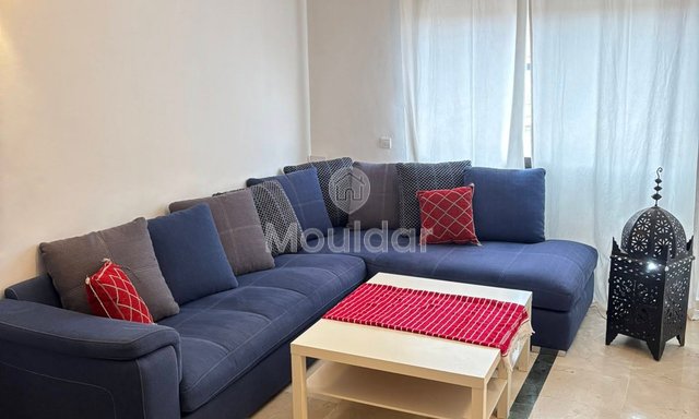 Marrakeş'te balkonlu ve yüzme havuzlu 2 odalı daire kiralık