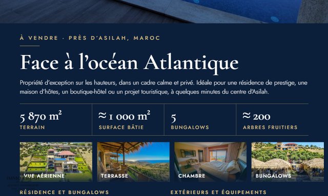 Proprièté de luxe vue sur mer à vendre à Asilah
